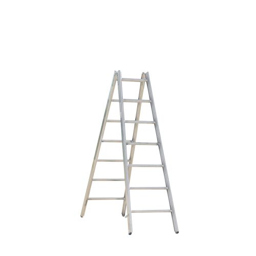 Hliníkový stojací rebrík Mod. 000 - Počet priečok: 2 x 7, Dĺžka ca. m: 2,06