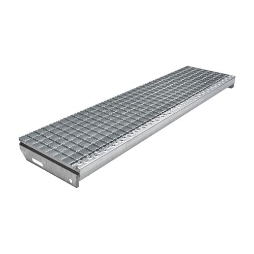 Schody z mriežkového roštu protišmykové, 30x30 mm - Dĺžka mm: 1100, Šírka mm: 270, Odstup dier mm: 150, Hmotnosť kg/ks: 8,8