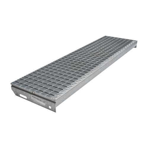 Schody z mriežkového roštu protišmykové, 30x30 mm - Dĺžka mm: 1100, Šírka mm: 305, Odstup dier mm: 180, Hmotnosť kg/ks: 9,8