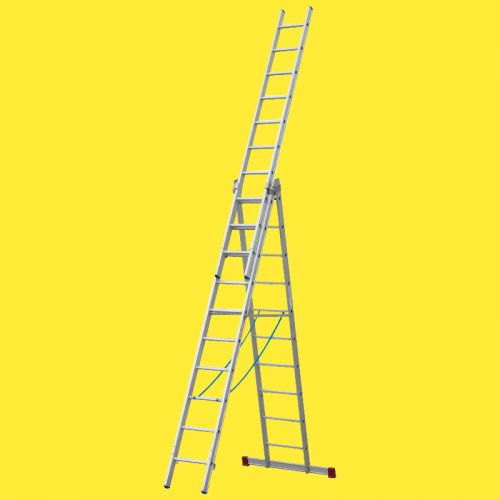 Hliníkový, viacúčelový rebrík 2. možnosť - priečky: 3 x 10, Dĺžka ako stojatý rebrík (m): 2,84, Dĺžka ako stojatý rebrík s plochou na státie (m): 4,30, Dĺžka ako trojdielny príložný rebrík ca. (m): 6,21, Max. pracovná výška (m): 7,11