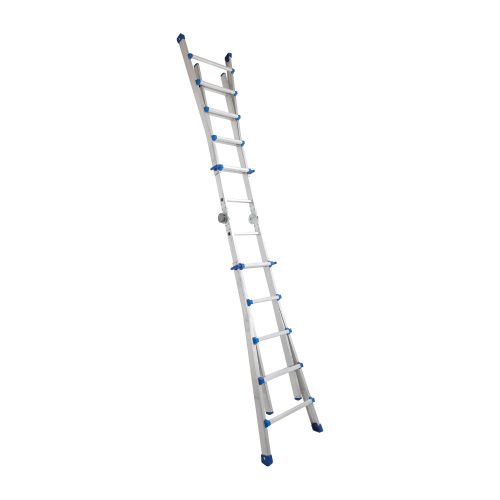 Hliníkový teleskopický rebrík Mod. 3042 - Oporný rebrik m, od - do: 3,00 - 5,30, Stojaci rebrik ca. m, od - do: 1,50 - 2,50, Pracovný stôl, od - do: 0,30 - 1,30, Hmotnost kg: 16,0