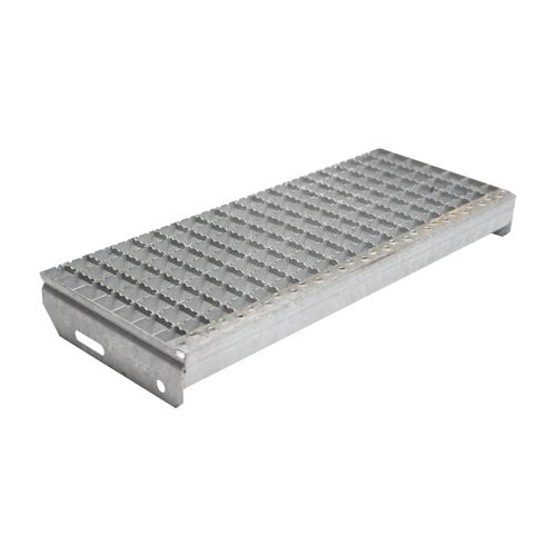 Schody z mriežkového roštu protišmykové, 30x30 mm - Dĺžka mm: 600, Šírka mm: 240, Odstup dier mm: 120, Hmotnosť kg/ks: 4