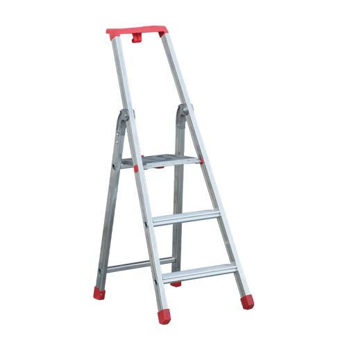 Eurostep-podestový rebrík PRO model 870 hliník - počet schodíkov: 3, výška platformy (m): 0,65, pracovná výška (m): 2,45, hmotnosť (kg): 4,5