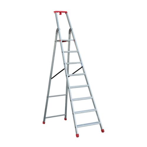 Eurostep-podestový rebrík PRO model 870 hliník - počet schodíkov: 8, výška platformy (m): 1,83, pracovná výška (m): 3,63, hmotnosť (kg): 9,5