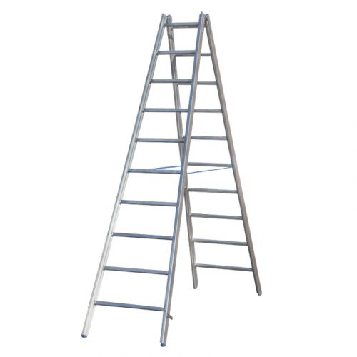 Hliníkový stojací rebrík Mod. 000 - Počet priečok: 2 x 10, Dĺžka ca. m: 2,90