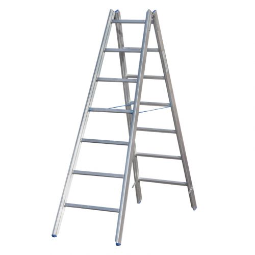 Hliníkový stojací rebrík Mod. 000 - Počet priečok: 2 x 7, Dĺžka ca. m: 2,06