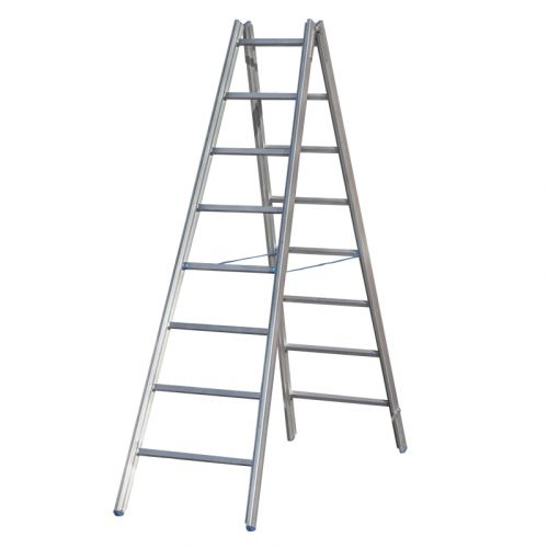 Hliníkový stojací rebrík Mod. 000 - Počet priečok: 2 x 8, Dĺžka ca. m: 2,34