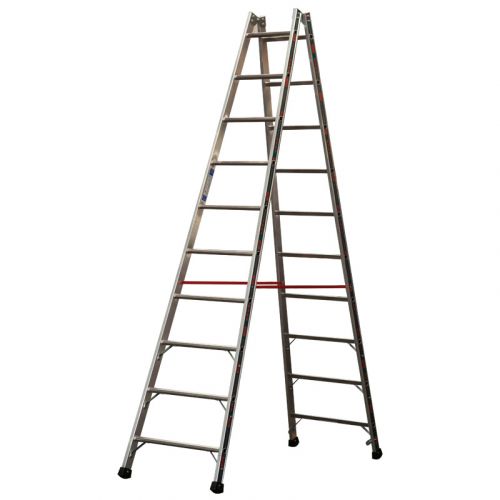 Euro-Profi Hliníkový stojací rebrík Mod. S305 - Počet priečok: 2 x 10,  Dĺžka ca. m: 2,95
