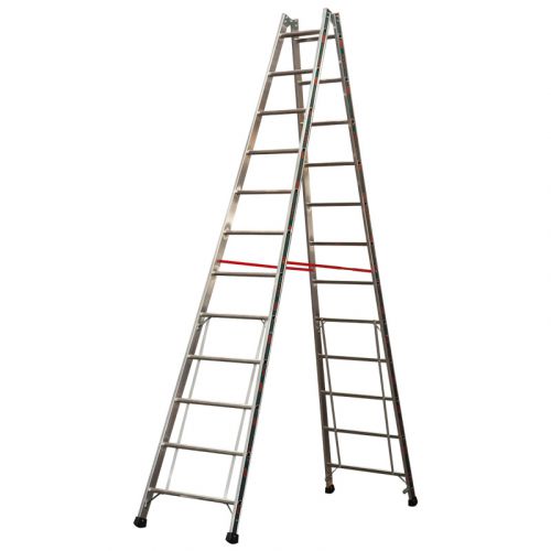 Euro-Profi Hliníkový stojací rebrík Mod. S305 - Počet priečok: 2 x 12,  Dĺžka ca. m: 3,50