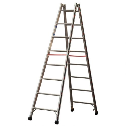 Euro-Profi Hliníkový stojací rebrík Mod. S305 - Počet priečok: 2 x 8,  Dĺžka ca. m: 2,40