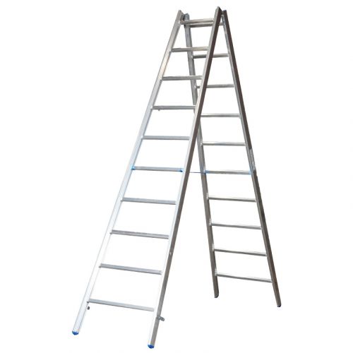 Hliníkový stojací rebrík pre maliarov Mod. M - počet priečok: 2 x 10, dĺžka v m: 3,25, hmotnosť v kg: 13.7