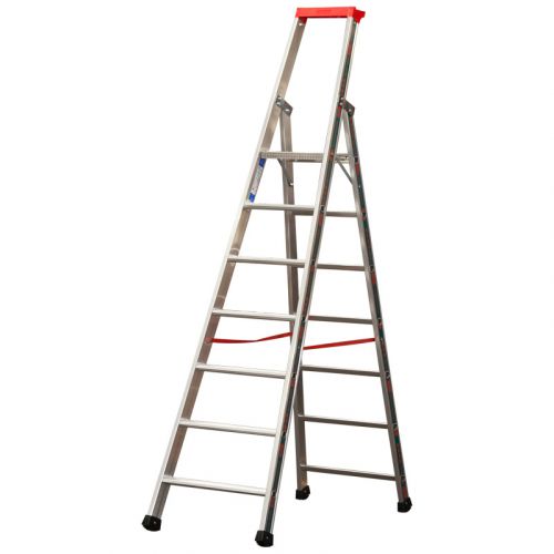 Euro-Profi Stojací rebrík s hliníkovými schodíkmi Mod. S32577 - Počet stupňov: 7,  Dĺžka (m): 2,40,  Výška platformy (m): 1,65,  Spodná šírka (m): 0,58
