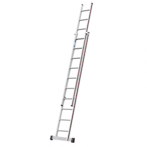 Euro-Profi Výsuvný rebrík 2-dielny Mod. S302 - Počet priečok: 2 x 10,  Dĺžka min. ca. m: 3,00,  Dĺžka max. ca. m: 4,95,  max. pracovná výška: 5,95,