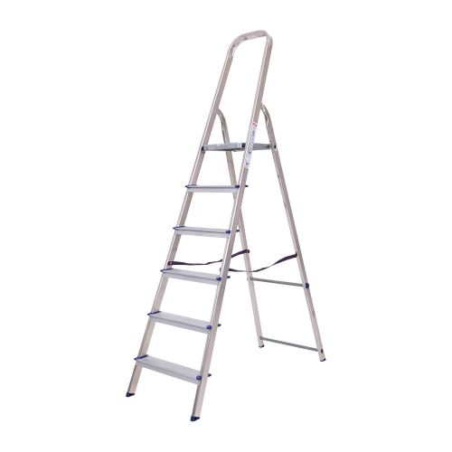Rebrík pre domácnosť s podperným madlom Mod. KH - Počet priečok: 6, Výška platformy: 1,21, Rozmer profilov: 50 x 20