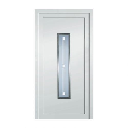 Plastové dvere / Vchodové dvere Mod. Modern 4 - 1000 x 2100 mm (šírka x výška), Doraz: vo vnútri vpravo - DIN pravé