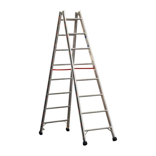 Euro-Profi Hliníkový stojací rebrík Mod. S305 - Počet priečok: 2 x 8, Dĺžka ca. m: 2,40