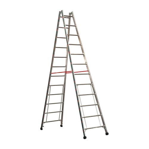 Euro-Profi Hliníkový stojací rebrík Mod. S305 - Počet priečok: 2 x 12, Dĺžka ca. m: 3,50