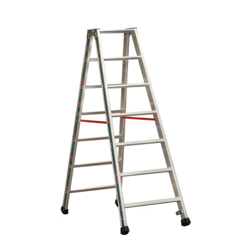 Euro-Profi Stojací rebrík s hliníkovými schodíkmi Mod. S30577 - Počet priečok: 2x7, Dĺžka max. ca. m: 1,75