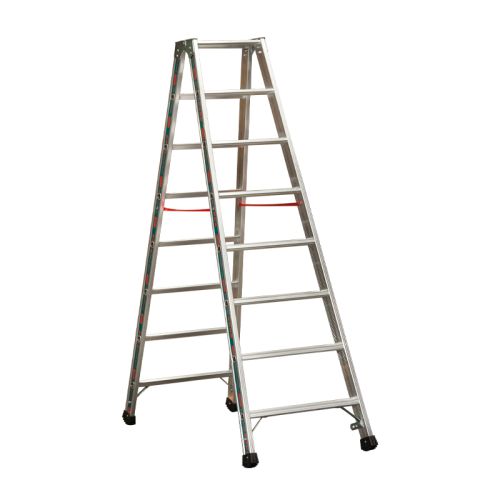 Euro-Profi Stojací rebrík s hliníkovými schodíkmi Mod. S30577 - Počet priečok: 2x8, Dĺžka max. ca. m: 2,00