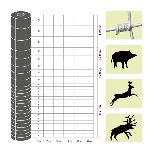Taurus - lesníctvo, ľahké  - výška: 200 cm,  počet horizontálnych drôtov: 25,  hmotnosť: 53 kg