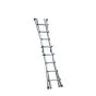 Hliníkový teleskopický rebrík Mod. 3042 - Oporný rebrik m, od - do: 2,50 - 4,20, Stojaci rebrik ca. m, od - do: 1,25 - 2,00, Pracovný stôl, od - do: 0,30 - 1,20, Hmotnost kg: 13,0