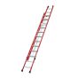 Sklolaminátový lanový rebrík 2-dielny Mod. 4332 - Počet priečok: 2 x 16, Dĺžka min. cm: 466, Dĺžka max. cm: 830, Hmotnosť ca. kg: 35,2