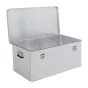 Hliníkový prepravný box Prevedenie domáci remeselník Mod. BJ - Vonkajšie rozmery Dĺžka x šírka x Výška (mm):900x490x380, Vnútorné rozmery  Dĺžka x šírka x Výška (mm): 870x460x350, Objem l: 140