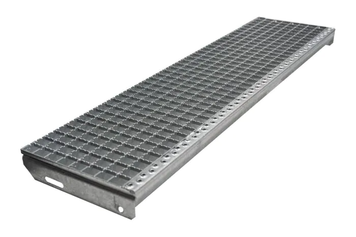 Schody z mriežkového roštu protišmykové, 30x30 mm - Dĺžka mm: 1200, Šírka mm: 305, Odstup dier mm: 180, Hmotnosť kg/ks: 10,5