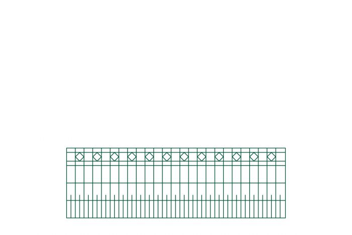 políčko na plot MADRID 3 - dĺžka políčka 246,4 cm - Farbe: grün,  Höhe: 81 cm,   Breite: 246,4 cm