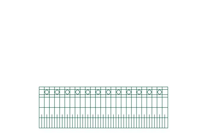 políčko na plot MADRID 3 - dĺžka políčka 246,4 cm - Farbe: grün,  Höhe: 81 cm,   Breite: 246,4 cm