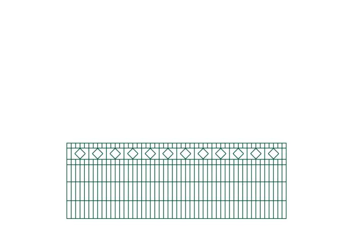 Okrasné ploty Barcelona - dĺžka elementu 251 cm - pozinkované a. vrstvením: zelená vrstva, výška v cm: 083, dĺžka v cm: 251