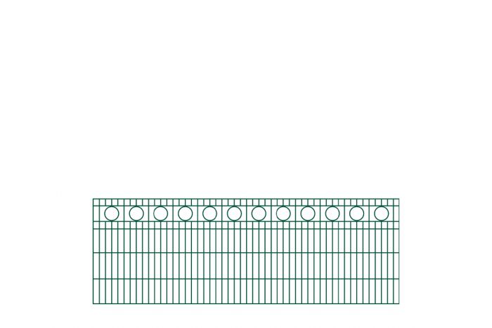 Okrasné ploty Rom  - dĺžka elementu 251 cm - pozinkované a. vrstva: zelená vrstva, výška cm: 83, dĺžka v cm: 251
