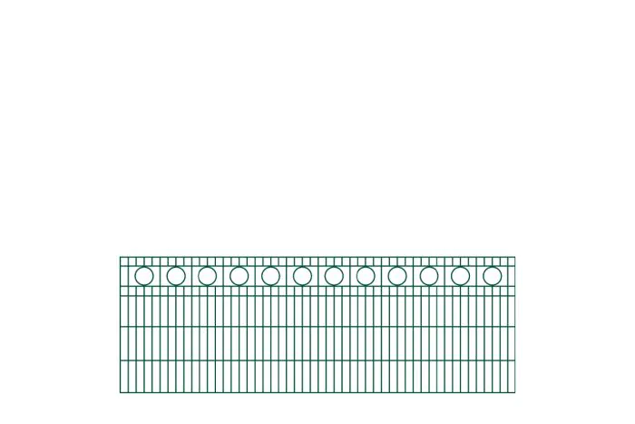 Okrasné ploty Rom  - dĺžka elementu 251 cm - pozinkované a. vrstva: zelená vrstva, výška cm: 83, dĺžka v cm: 251
