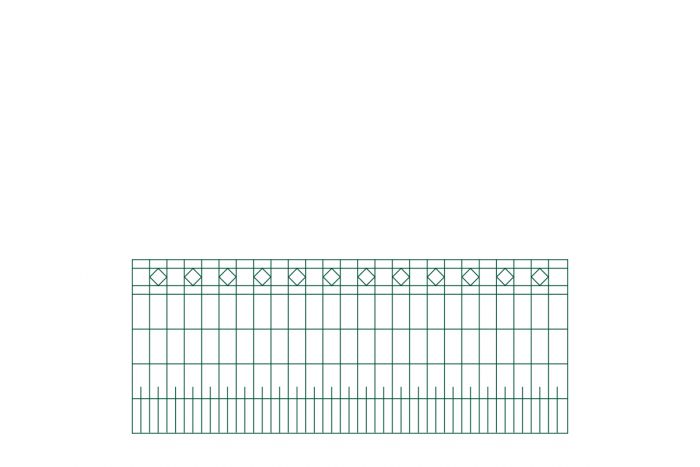 políčko na plot MADRID 3 - dĺžka políčka 246,4 cm - Farbe: grün,  Höhe: 101 cm,   Breite: 246,4 cm