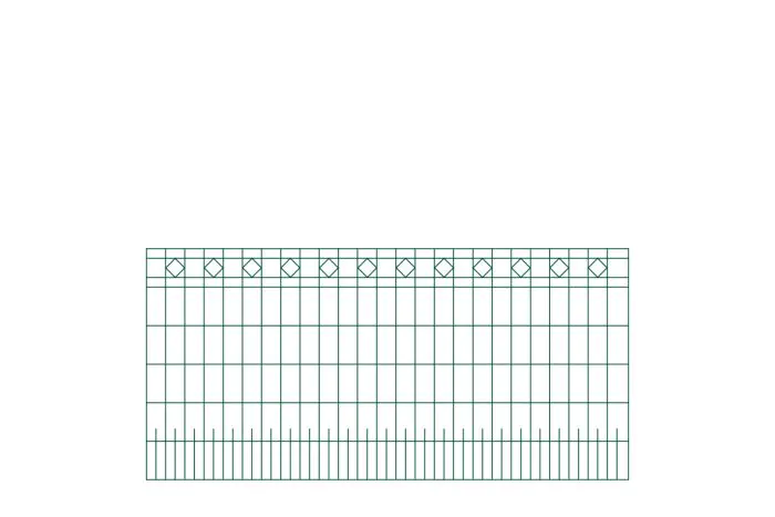 políčko na plot MADRID 3 - dĺžka políčka 246,4 cm - Farbe: grün,  Höhe: 121 cm,   Breite: 246,4 cm