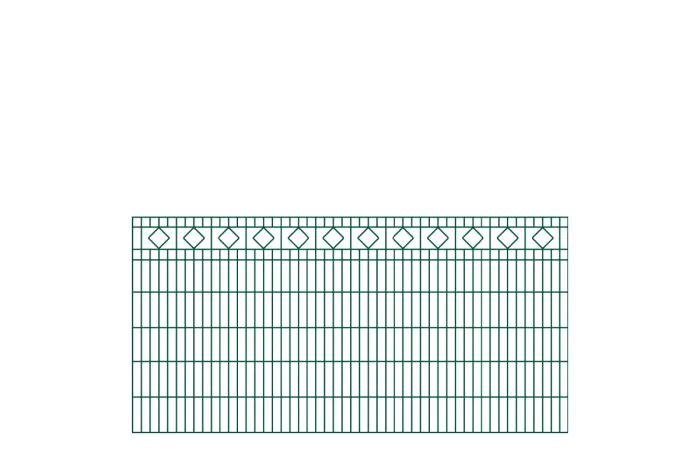 Okrasné ploty Barcelona - dĺžka elementu 251 cm - pozinkované a. vrstvením: zelená vrstva, výška v cm: 123, dĺžka v cm: 251