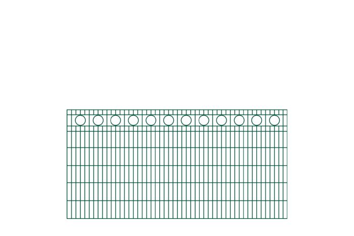 Okrasné ploty Rom  - dĺžka elementu 251 cm - pozinkované a. vrstva: zelená vrstva, výška cm: 123, dĺžka v cm: 251
