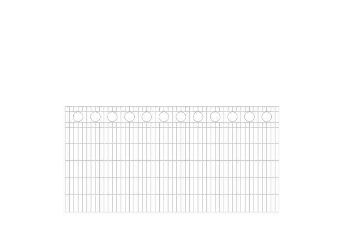 Schmuckzaun Rom - Ausführung: verzinkt, Höhe: 123 cm, Länge: 251 cm