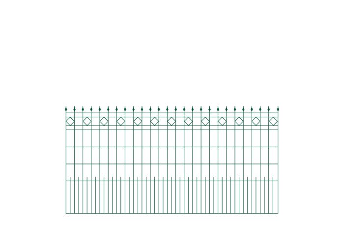 políčko na plot Richmond  - výška: 130 cm,  Farba: zelená
