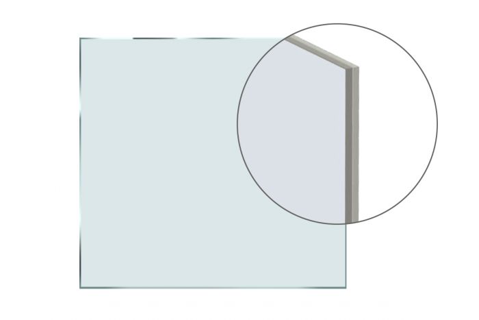 spájacie bezpečnostné sklo 2 x 4 mm - prevedenie: s matnou bielou fóliou,  typ skla: ESG,  referencie: ceny/m²
