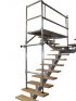 hliníkové, schodiskové lešenie - Popis: schodiskové lešenie, výška práce 6 m 