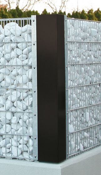 Plechy pre rohy gabionovej steny EASY, Plechová výplň - výška: 123 cm,  verzia: potiahnuté v antracitovej