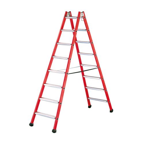 Sklolaminátový stojací rebrík Mod. 4255 - Počet priečok: 2 x 8, Dĺžka cm: 210, Hmotnosť ca. kg: 10,2