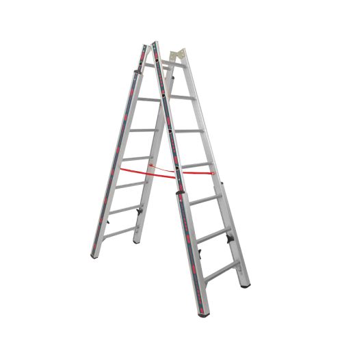 Euro-Profi Hliníkový stojací rebrík Mod. S30576 - Počet priečok: 2 x 7, Dĺžka max. ca. m: 2,10 