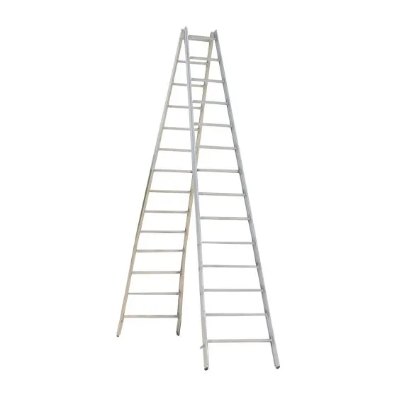Hliníkový stojací rebrík Mod. 000 - Počet priečok: 2 x 14, Dĺžka ca. m: 4,02