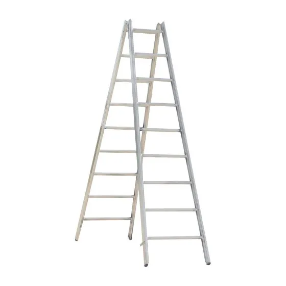 Hliníkový stojací rebrík Mod. 000 - Počet priečok: 2 x 9, Dĺžka ca. m: 2,68