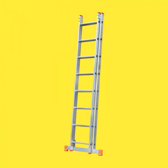 Hliníkový, posuvný rebrík, 2-dielny 2. možnosť - počet priečok:2 x 8, počet priečok:2,27, dĺžka max. ca. (m):3,39, Max. pracovná výška ca. (m):4,10