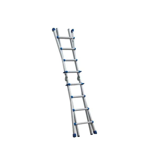 Hliníkový teleskopický rebrík Mod. 3042 - Oporný rebrik m, od - do: 2,50 - 4,20, Stojaci rebrik ca. m, od - do: 1,25 - 2,00, Pracovný stôl, od - do: 0,30 - 1,20, Hmotnost kg: 13,0