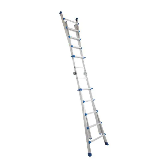 Hliníkový teleskopický rebrík Mod. 3042 - Oporný rebrik m, od - do: 3,00 - 5,30, Stojaci rebrik ca. m, od - do: 1,50 - 2,50, Pracovný stôl, od - do: 0,30 - 1,30, Hmotnost kg: 16,0