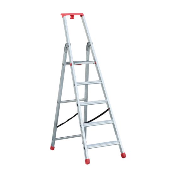Eurostep-podestový rebrík PRO model 870 hliník - počet schodíkov: 5, výška platformy (m): 1,12, pracovná výška (m): 2,92, hmotnosť (kg): 6,8